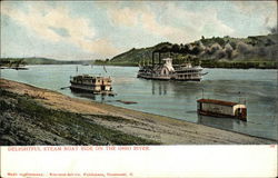 Delightful Steamboat Ride on the Ohio River Postcard