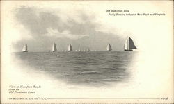 View of Hampton Roads from an Old Dominion Liner Boats, Ships Postcard Postcard Postcard