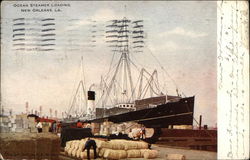 Ocean Steamer Loading New Orleans, LA Postcard Postcard Postcard