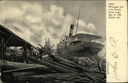 Wreckage, Foot of St. Francis Street Mobile, AL Postcard Postcard Postcard