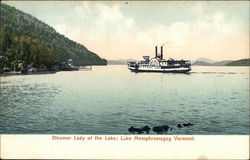 Steamer Lady of the Lake; Lake Memphremagog, Vermont Postcard Postcard Postcard