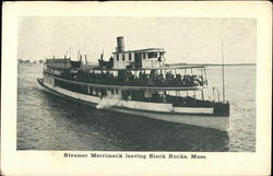 Steamer Merrimack Leaving Black Rocks Postcard