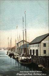 Dock Scene Portland Harbor Maine Postcard Postcard Postcard