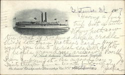 On Board Chesapeake Steamship Co.'s SS Atlanta Steamers Postcard Postcard Postcard