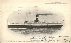 Old Dominion Line Steamship "Monroe" Postcard