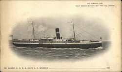 On Board ODSS Co.'s SS Monroe Postcard