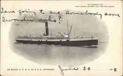 Old Dominion Line Steamship "Jefferson" Postcard