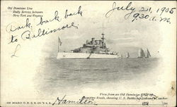 Old Dominion Line Steamship "Hamilton" Postcard