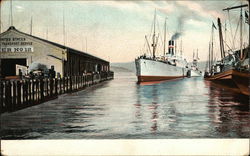 Steamer Docking Steamers Postcard Postcard Postcard