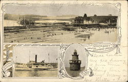 Nantasket Showing Steamboat Landing Steamers Postcard Postcard Postcard