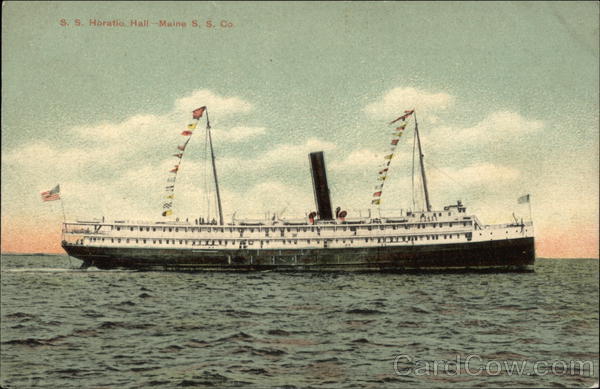 Image Download - SS Horatio Hall, Maine SS Co. Steamers Postcard