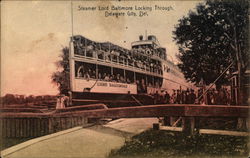 Steamer Lord Baltimore Locking Through Delaware City, DE Postcard Postcard Postcard