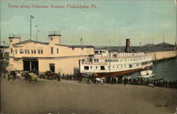 Scene along Delaware Avenue Postcard