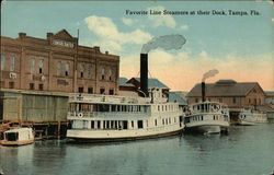 Favorite Line Steamers at their Dock Tampa, FL Postcard Postcard Postcard