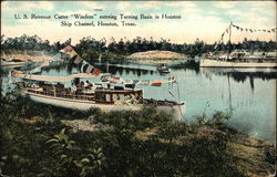 U.S. Revenue "Windom" entering Turning Basin in Houston Ship Channel Postcard