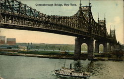 Queensborough Bridge across the Water New York, NY Postcard Postcard Postcard