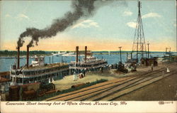 Excursion Boat Leaving Foot of Main Street Postcard