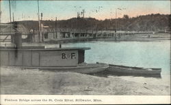 Pontoon Bridge across the St Croix River Postcard