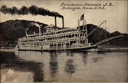 Excursion Steamer JS Postcard