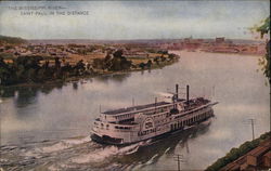 Bird's Eye View of The Mississippi River St. Paul, MN Postcard Postcard Postcard