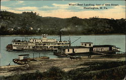 Wharf Boat Landing, foot of 10th Street Huntington, WV Postcard Postcard Postcard