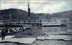 Scenes at Coney Island on the Ohio River Steamers Postcard Postcard Postcard