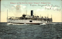 Bridgeport and New York Line Steamer "Bridgeport" Connecticut Postcard Postcard Postcard