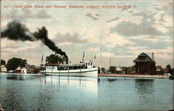 Yacht Club House and Steamer Sunbeam Great Sodus Bay, NY Postcard Postcard Postcard