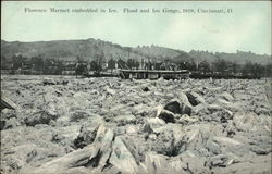 Florence Marmet Embedded in Ice - Flood and Ice Gorge, 1918 Cincinnati, OH Postcard Postcard Postcard