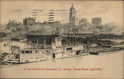 A Coal Harbor during "Great Flood April 1913" Cincinnati, OH Postcard Postcard Postcard