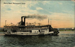 Ferry Boat on the Water Postcard