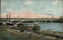 Hemburg Bridge and Steamboat Landing Postcard