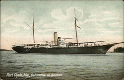 Columbia at Anchor Postcard