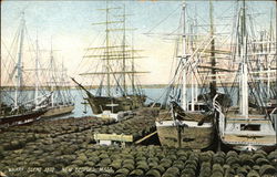 Wharf Scene 1870 New Bedford, MA Postcard Postcard Postcard