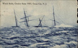 Wreck Sindia, October Storm 1903 Ocean City, NJ Postcard Postcard Postcard