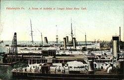 A Scene of Activity at League Island Navy Yard Postcard