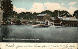 Boat Landing, Lake Pennesseewassee Postcard