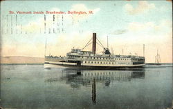 Steamer Vermont inside Breakwater Burlington, VT Postcard Postcard Postcard