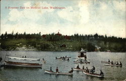 A Summer Day on Medical Lake Washington Postcard Postcard Postcard