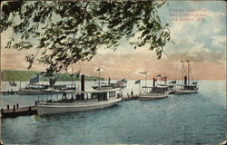 Private Yachts at Lake Geneva Docks Postcard