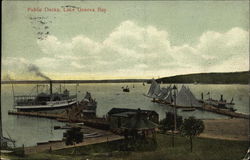 Public Docks, Lake Geneva Bay Postcard