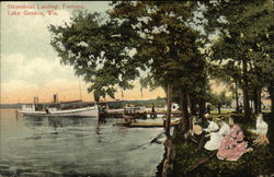 Steamboat Landing, Fontana Lake Geneva, WI Postcard Postcard Postcard