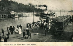 Steamer Idaho and Electric Train Coeur D'Alene, ID Postcard Postcard Postcard