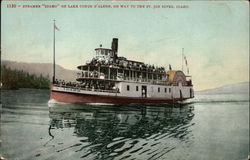 Steamer "Idaho" on Lake Coeur D'Alene Postcard Postcard Postcard