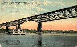 Poughkeepsie Bridge over the Water New York Postcard Postcard Postcard