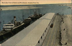 Bird's Eye View of Docks and Warehouse Postcard