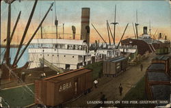 Loading Ships on the Pier Postcard