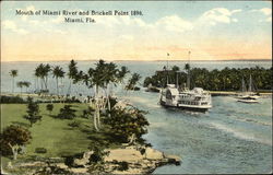 Mouth of Miami River and Brickell Point 1896 Florida Postcard Postcard Postcard