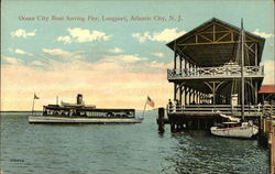 Ocean City Boat leaving Pier, Longport Atlantic City, NJ Postcard Postcard Postcard