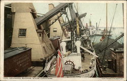 Unloading Bananas, (Steam Conveyers) Postcard